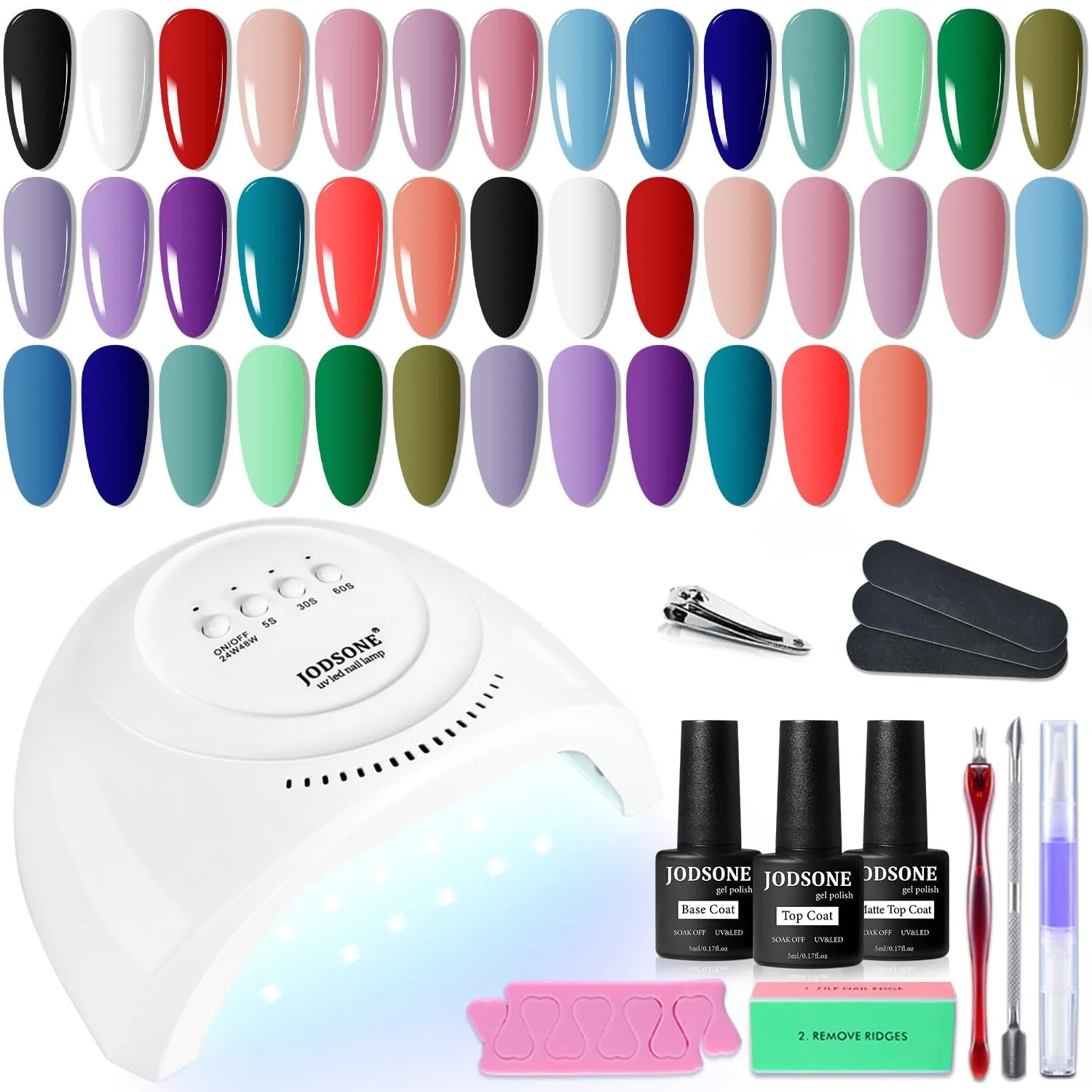 36-Piece Gel Nail Polish Set with UV Lamp â€“ 32 Vibrant Colors & Complete Manicure Tools