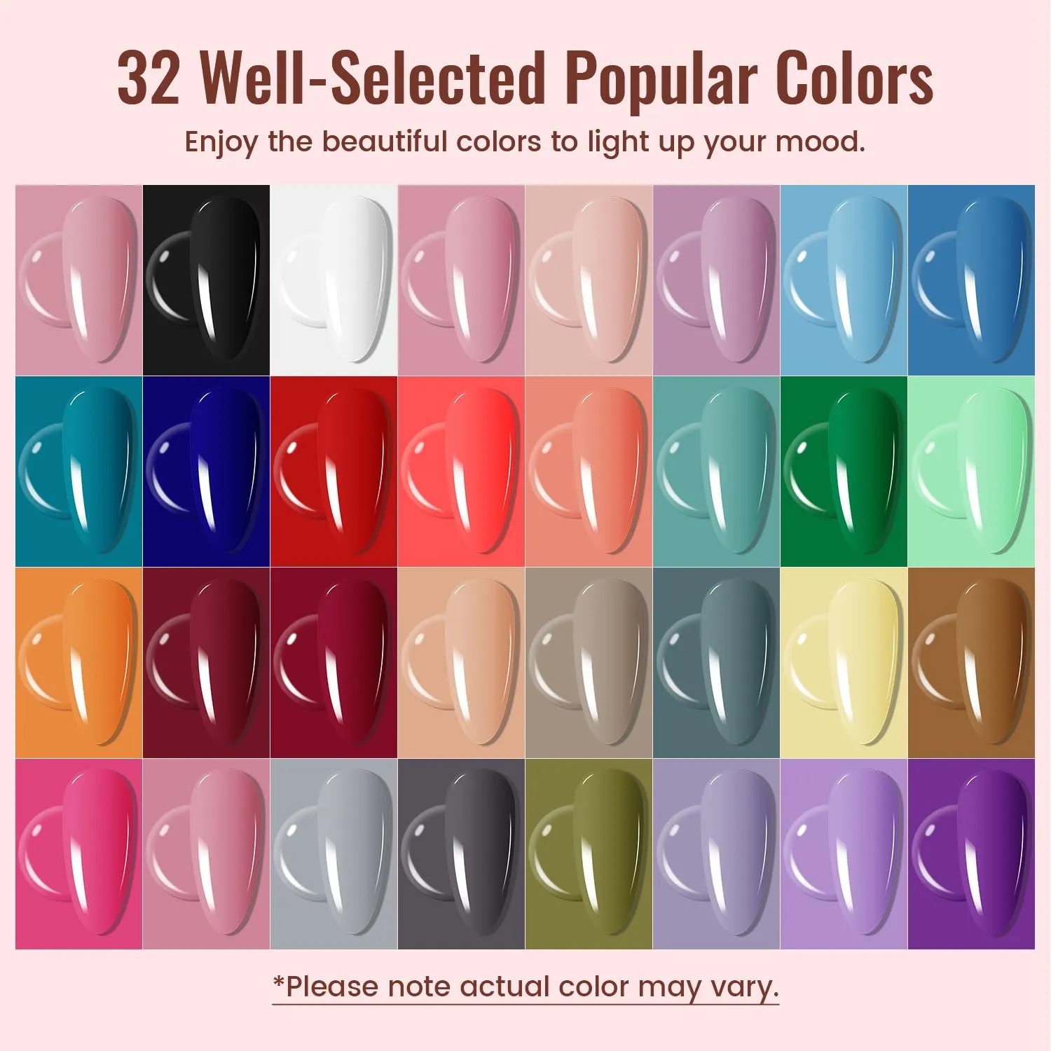 36-Piece Gel Nail Polish Set with UV Lamp â€“ 32 Vibrant Colors & Complete Manicure Tools