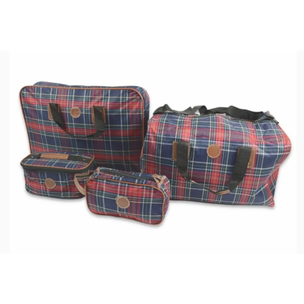 4 Piece Luggage Bag Set - Tartan