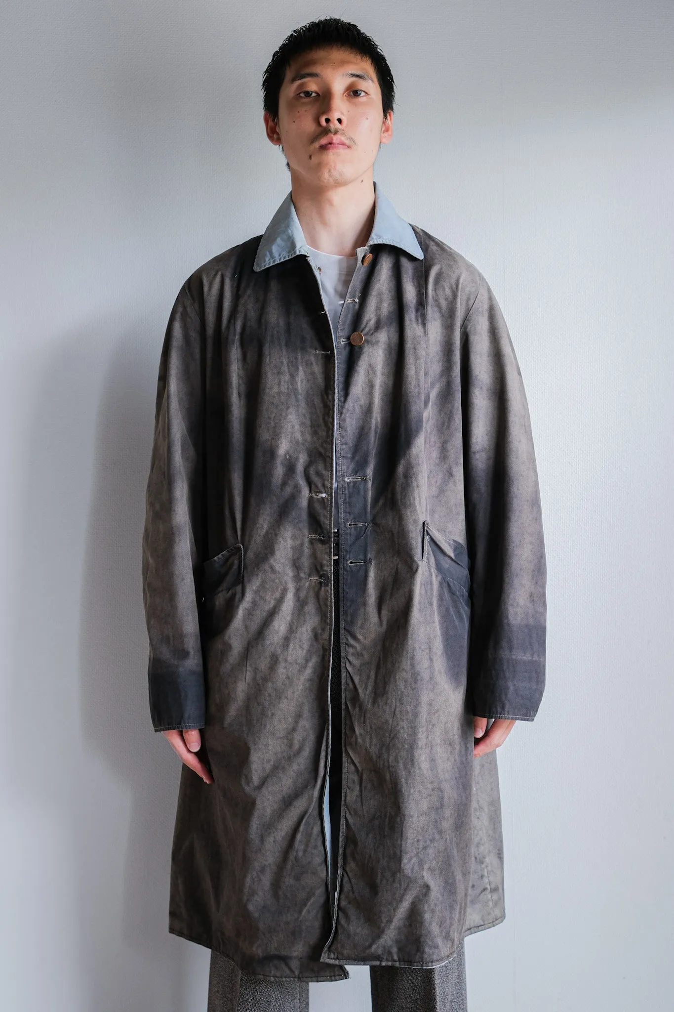 【~50's】French Vintage Unknown Reversible Coat "Crazy Fade"