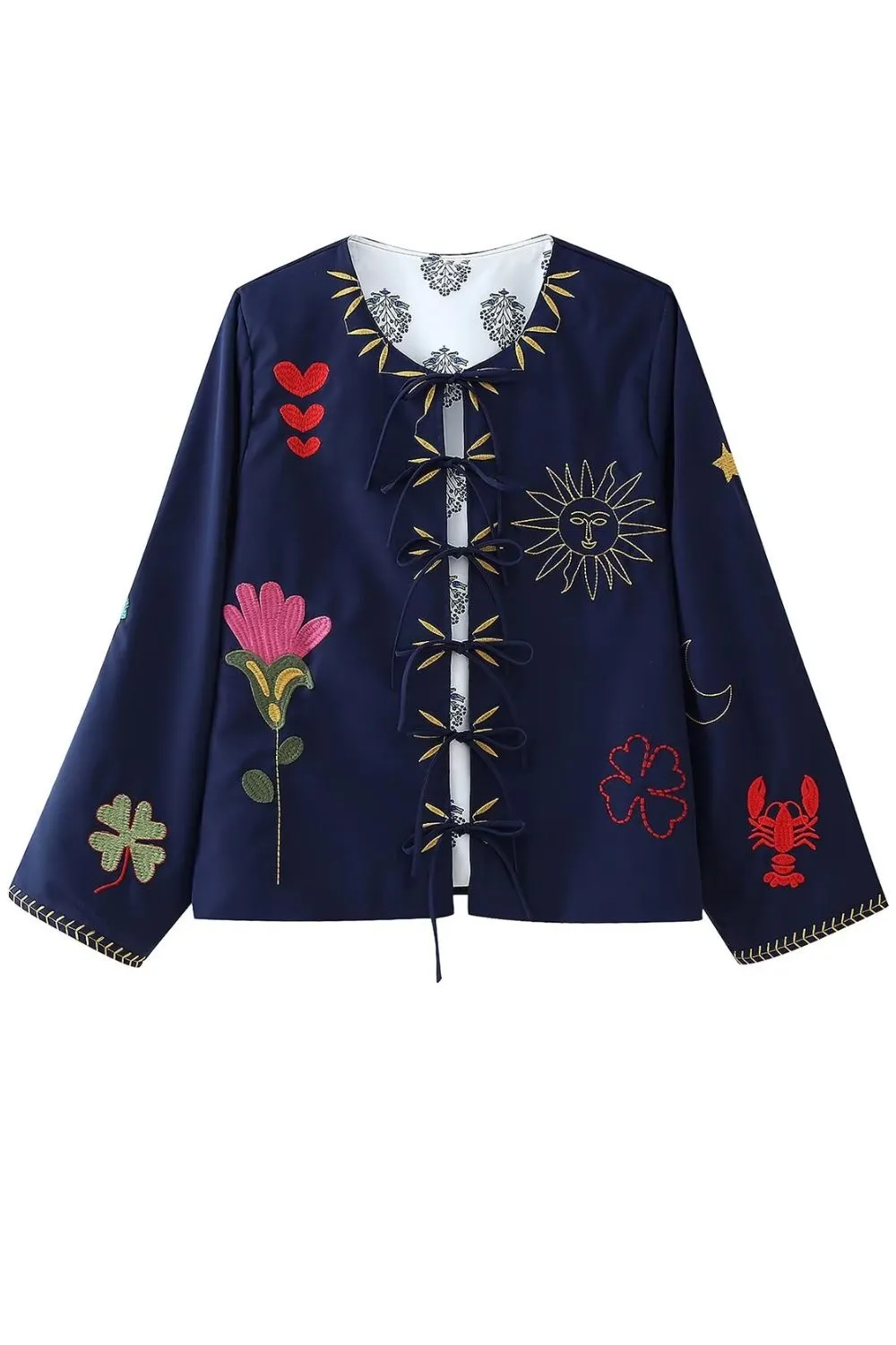 'Amelia' Embroidered Long Sleeve Jacket(2 Colors)