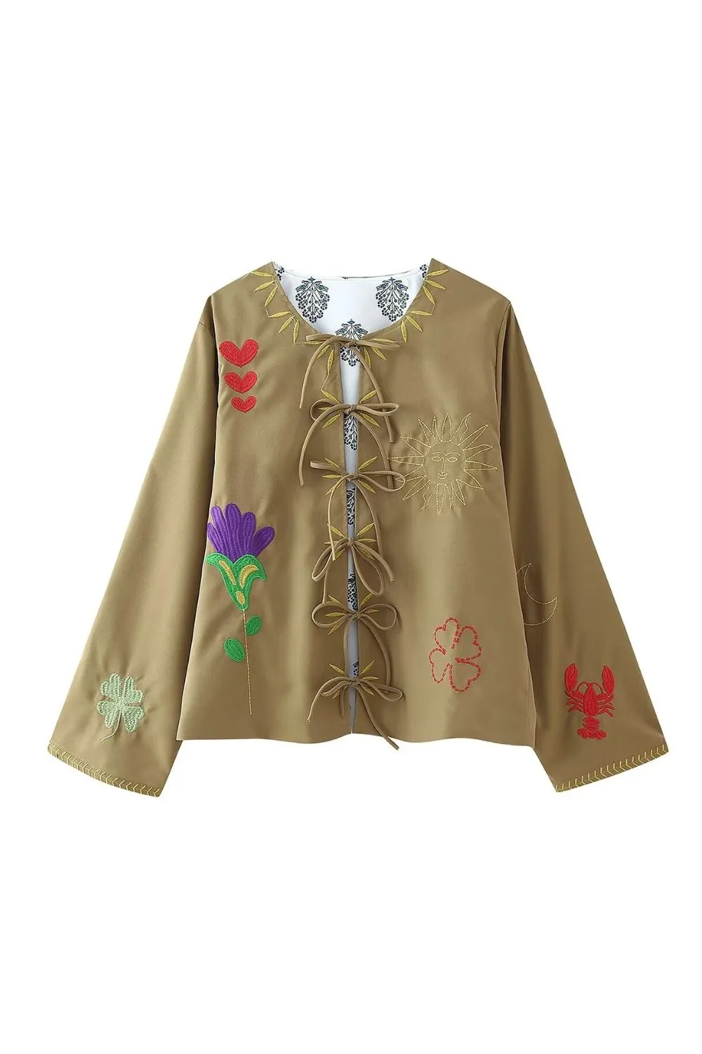 'Amelia' Embroidered Long Sleeve Jacket(2 Colors)