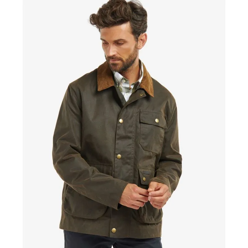 Barbour Meldon Mens Wax Jacket - Brown/Classic Tartan