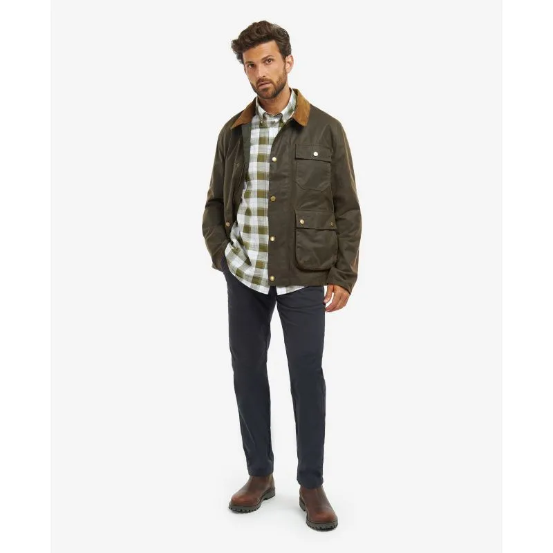 Barbour Meldon Mens Wax Jacket - Brown/Classic Tartan