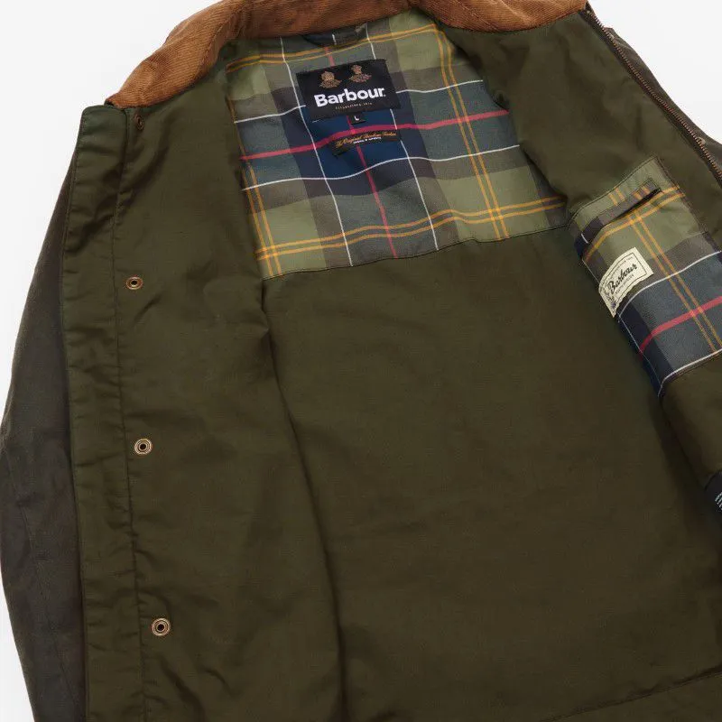 Barbour Meldon Mens Wax Jacket - Brown/Classic Tartan