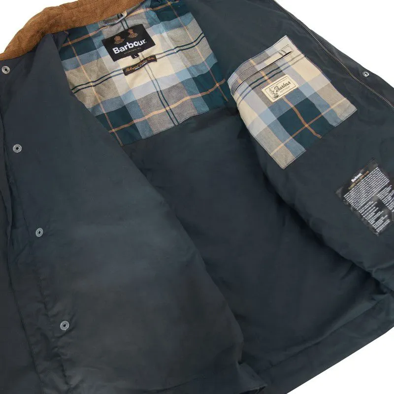 Barbour Meldon Mens Wax Jacket - Navy/River Birch Tartan