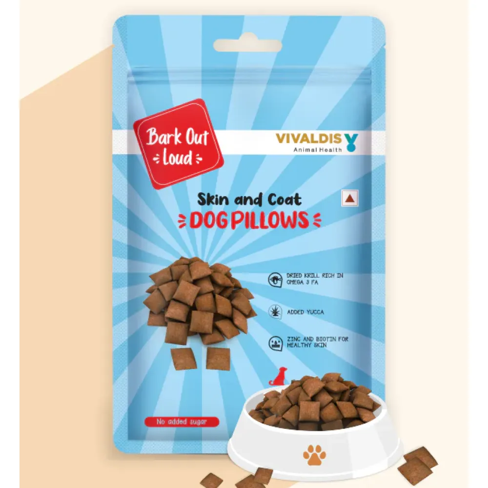 Bark Out Loud by Vivaldis Pillows for Skin & Coat Dog Treats (Limited Shelf Life)