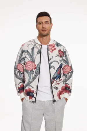 Bird on the Vine Unisex Quilted Bomber Jacket