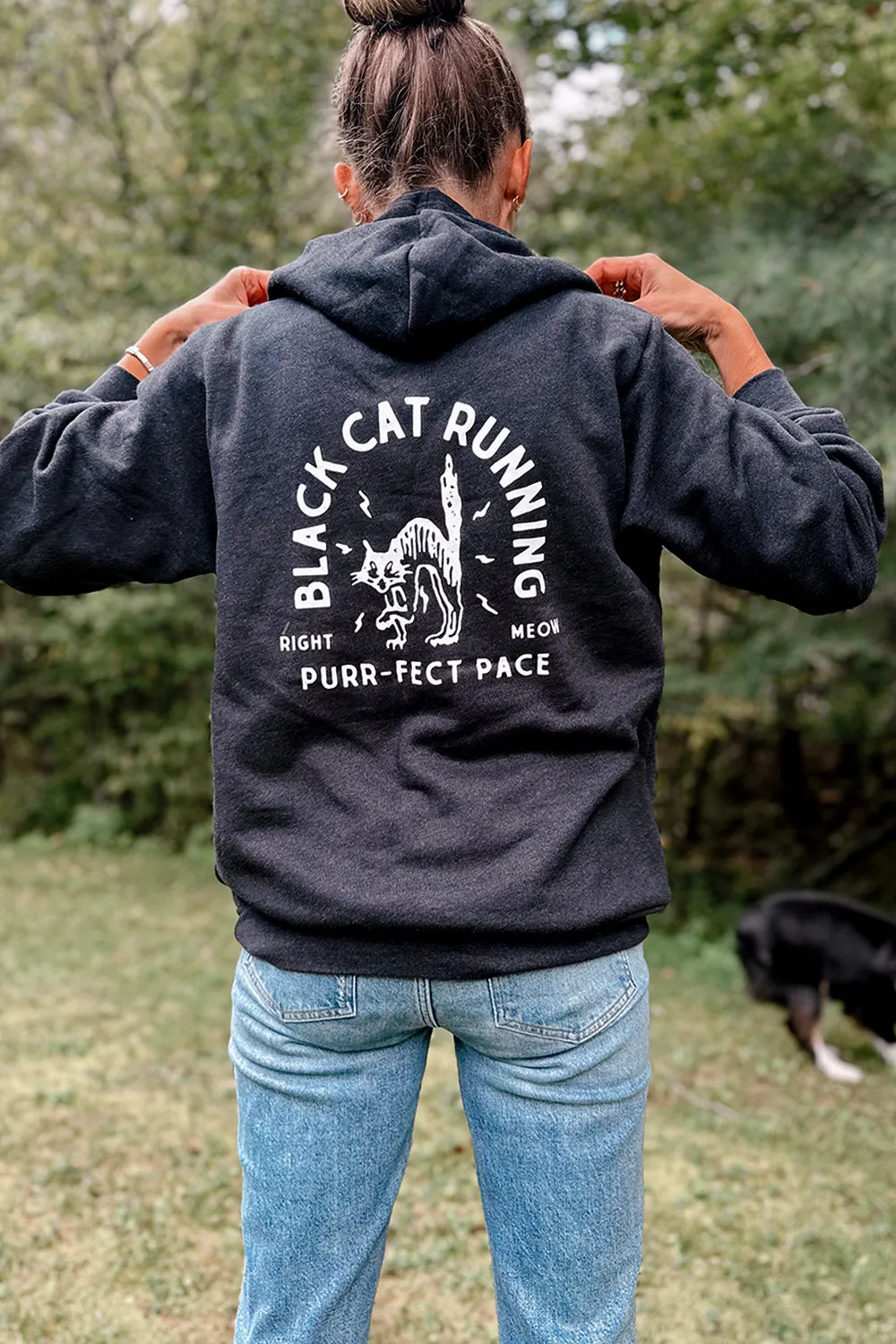 Black Cat Running Hoodie