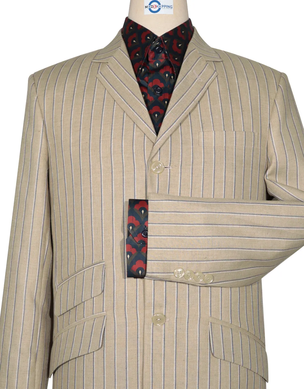 Boating Blazer - Khaki and Blue Striped Blazer