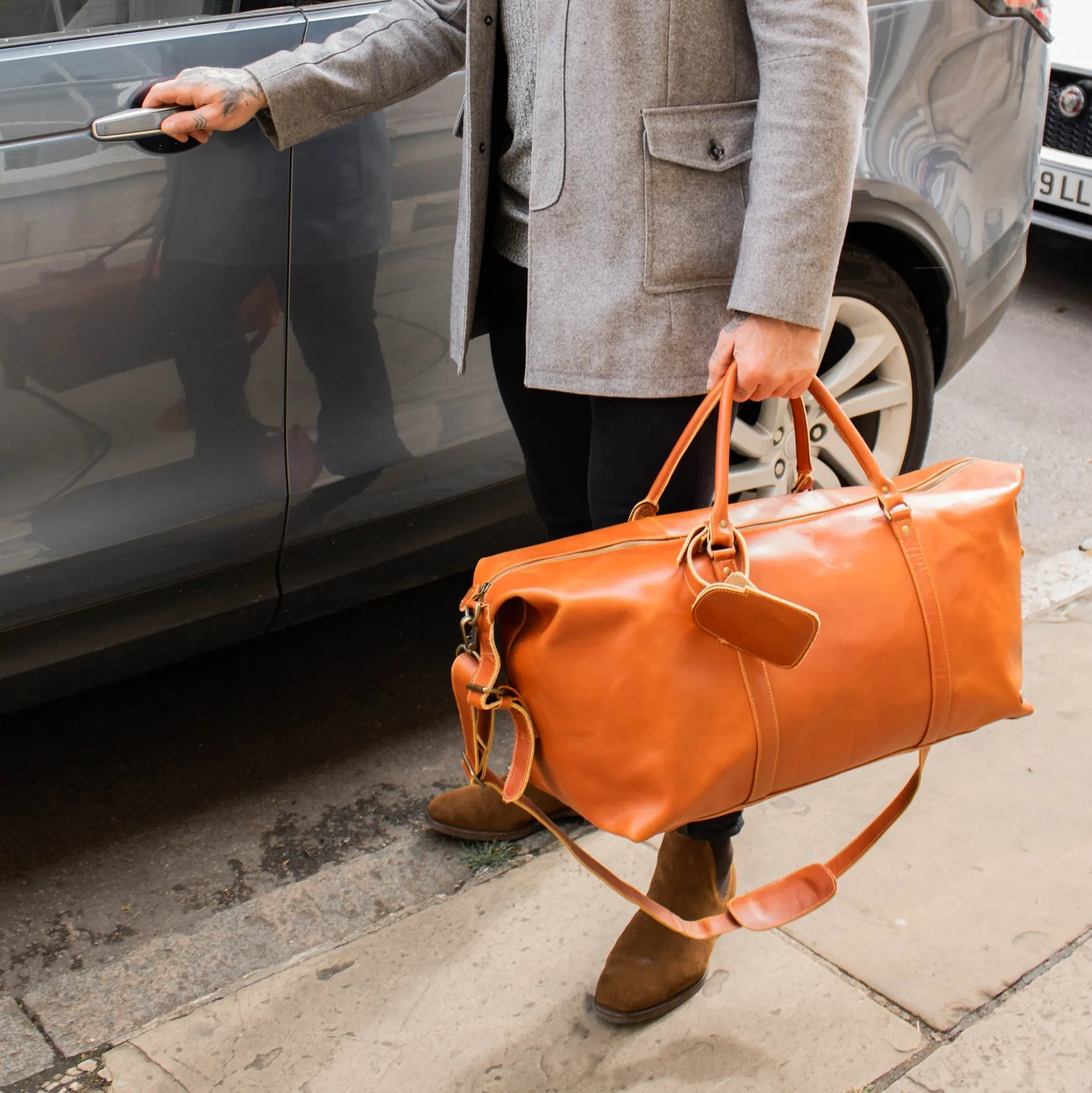 Branded Leather Duffle & Travel Bags