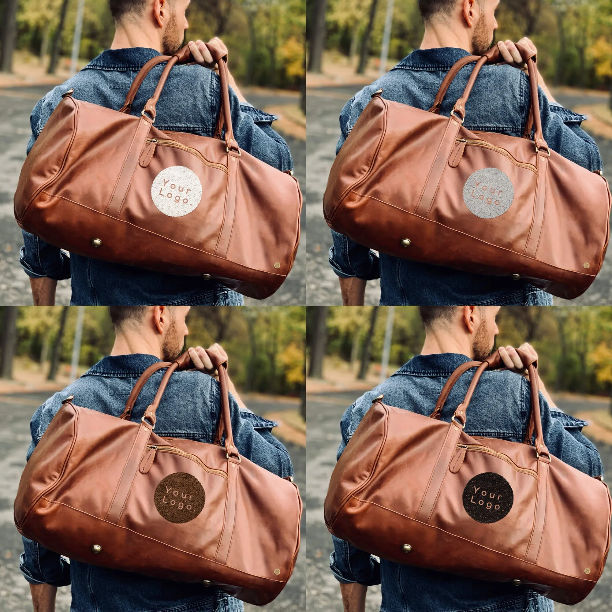 Branded Leather Duffle & Travel Bags