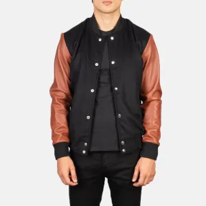 Brown Hybrid Varsity Jacket