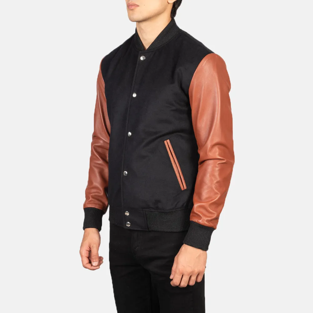 Brown Hybrid Varsity Jacket