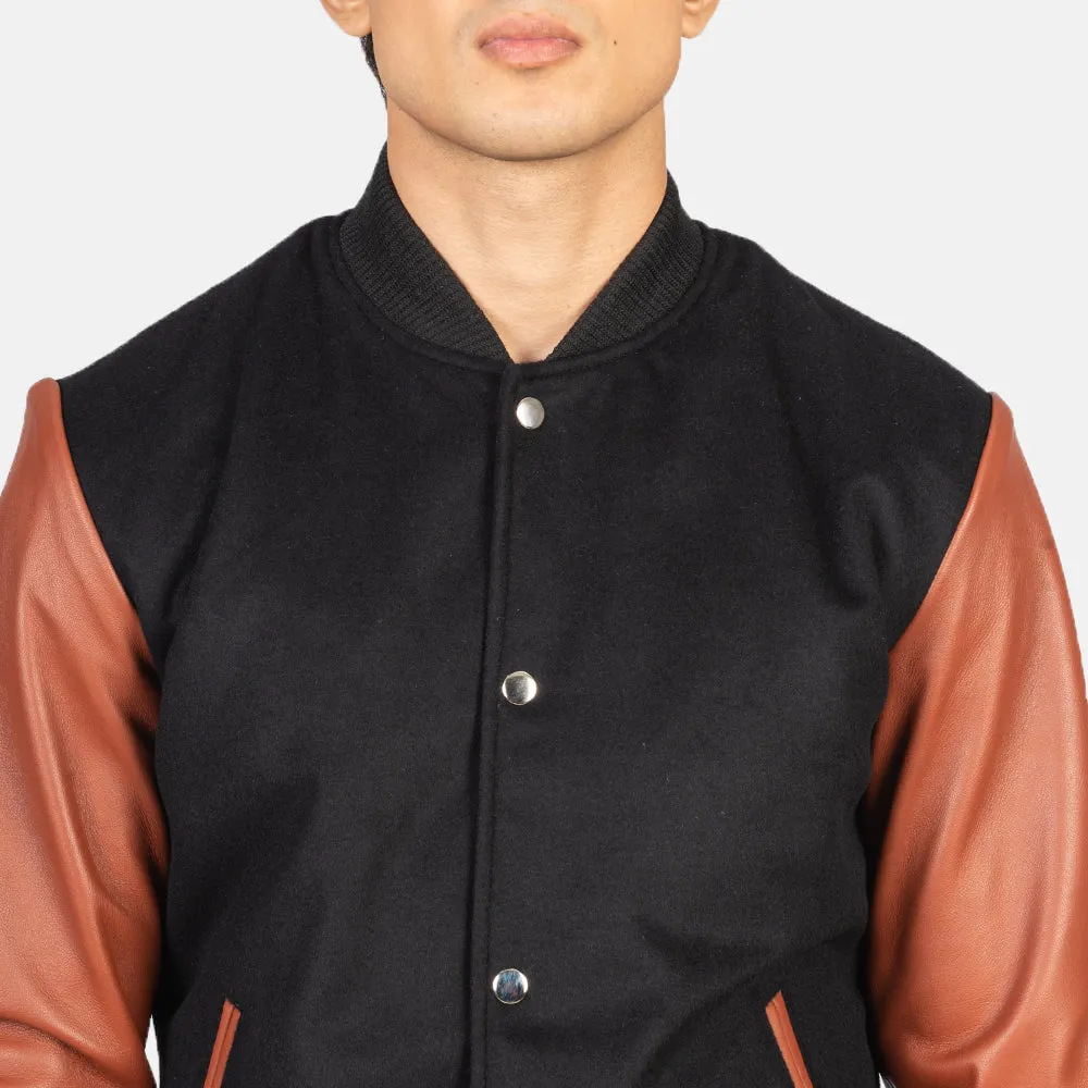 Brown Hybrid Varsity Jacket