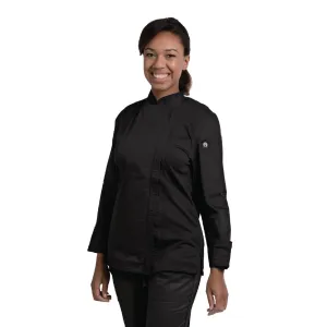 Chef Works Hartford Lightweight Zip Womens Chef Jacket Black XL - BB090-XL