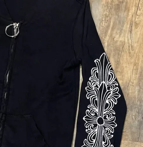 Chrome Hearts Black Cross Zip Up Hoodie Jacket