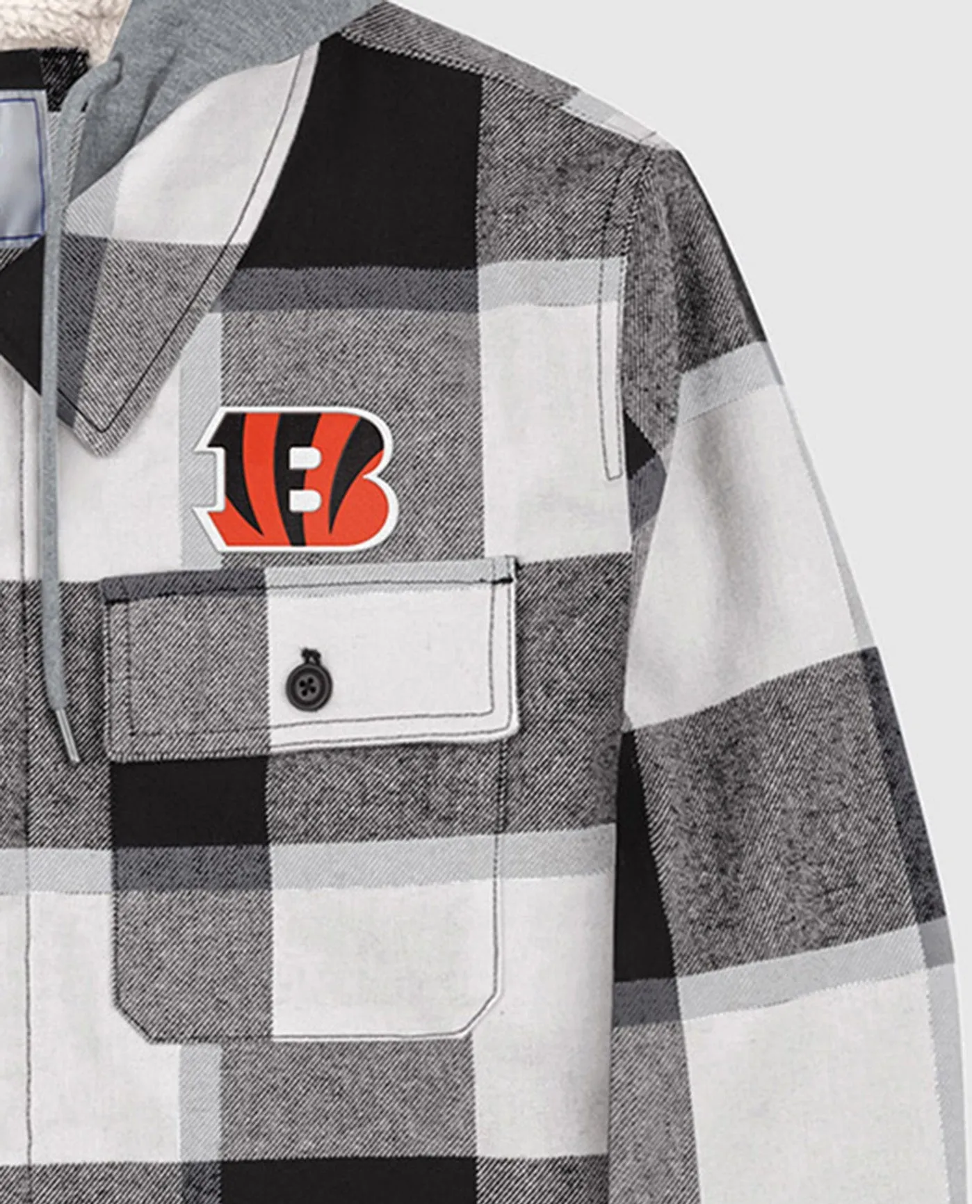 Cincinnati Bengals The Big Joe Sherpa Lined Plaid Jacket