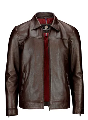 Classic Leather Jacket - Brown