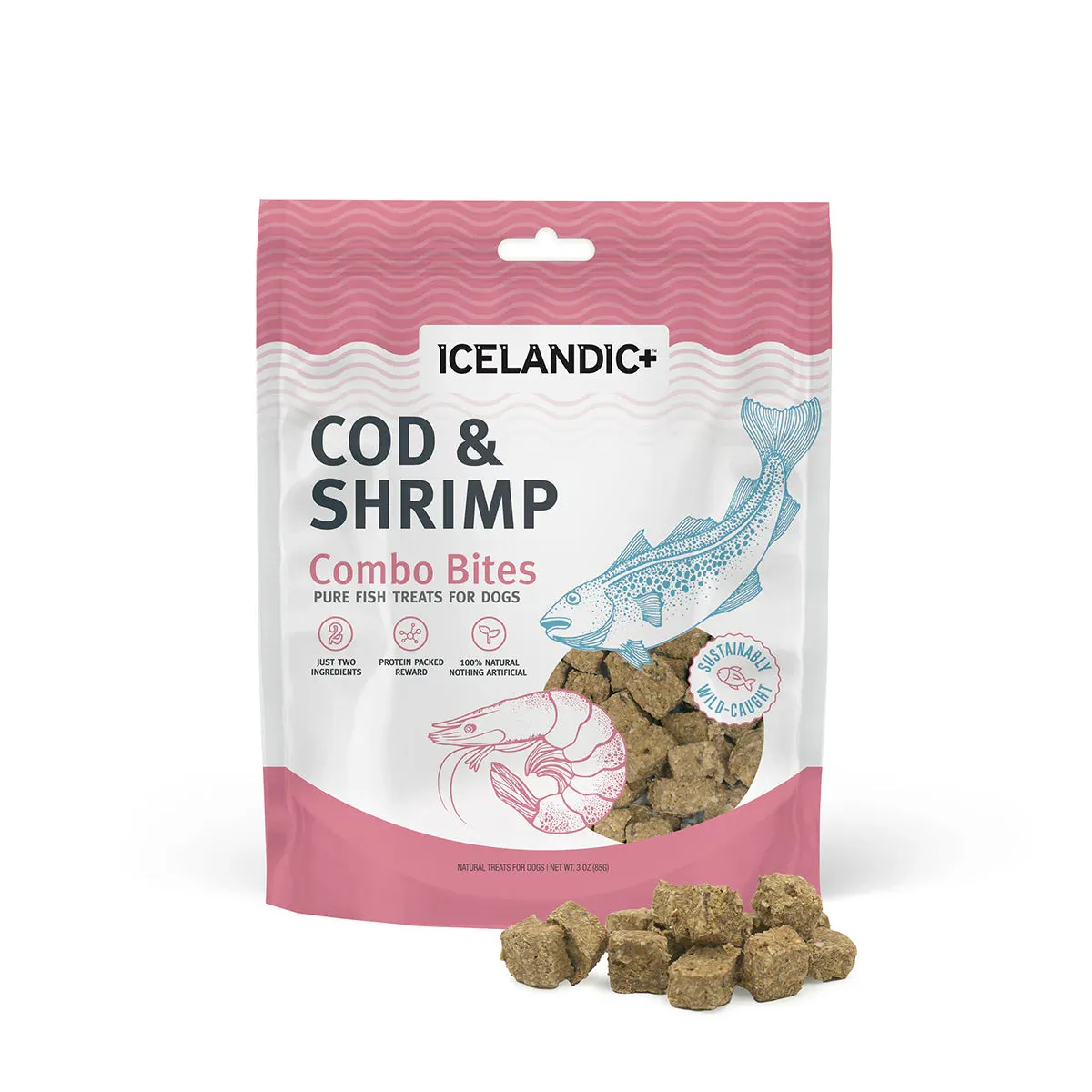 Cod & Shrimp Combo Bites Fish Dog Treats 3oz.