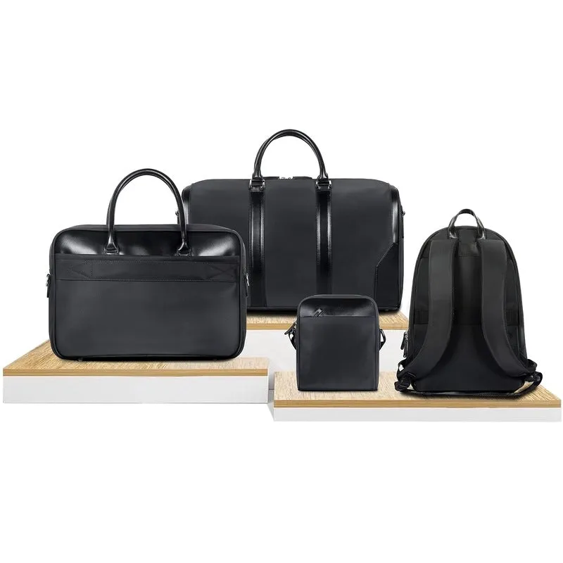 Combo: 4-Piece Faux Leather Travel Bags - Large Capacity & Stylish | Unisex | Black