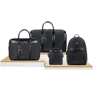 Combo: 4-Piece Faux Leather Travel Bags - Large Capacity & Stylish | Unisex | Black