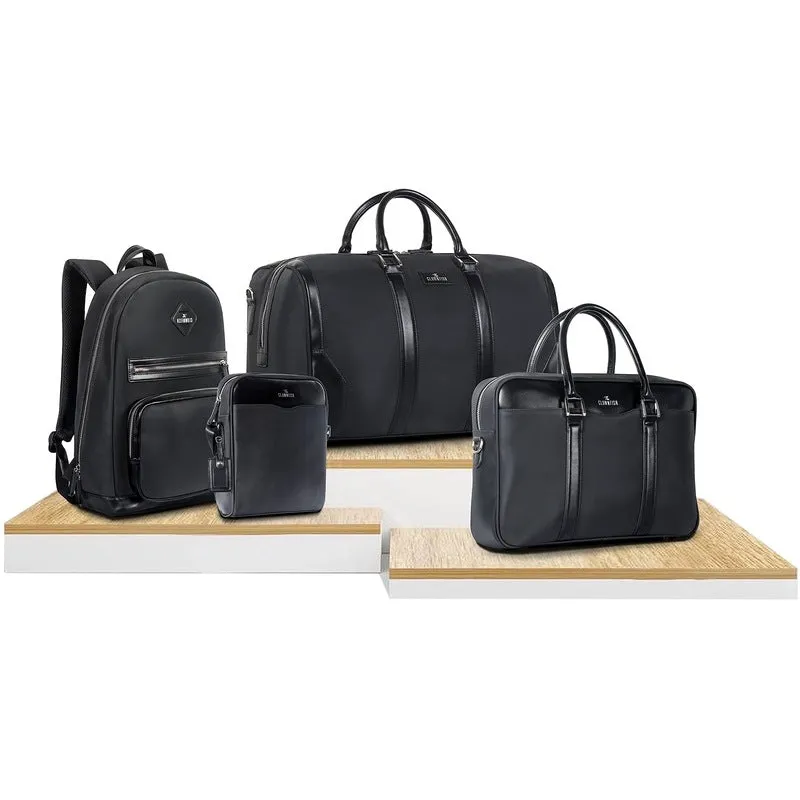 Combo: 4-Piece Faux Leather Travel Bags - Large Capacity & Stylish | Unisex | Black