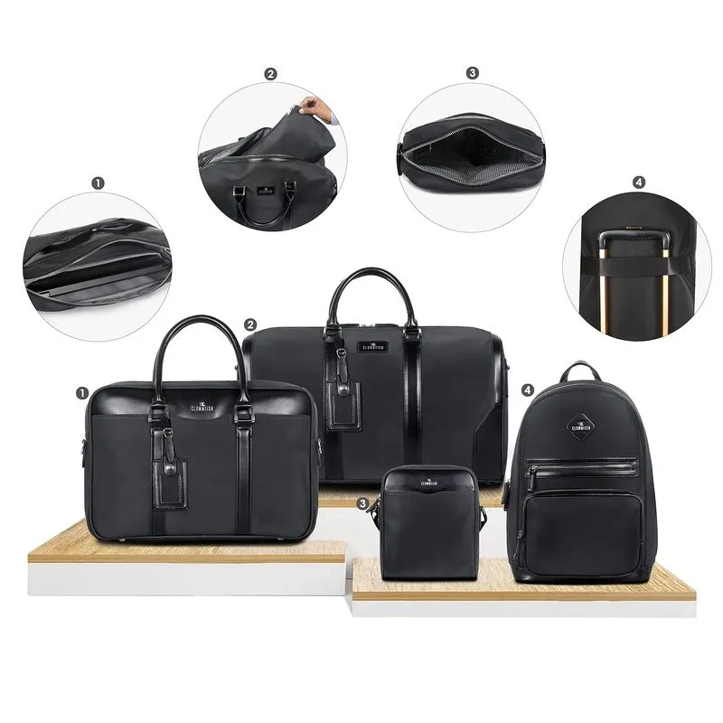 Combo: 4-Piece Faux Leather Travel Bags - Large Capacity & Stylish | Unisex | Black