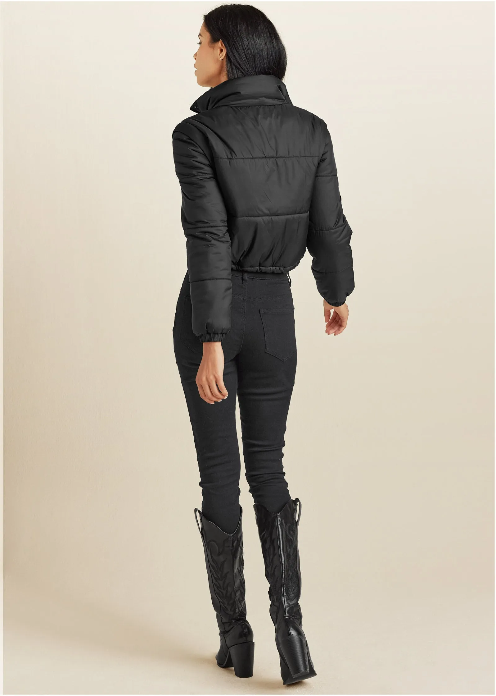 Convertible Puffer Coat - Black