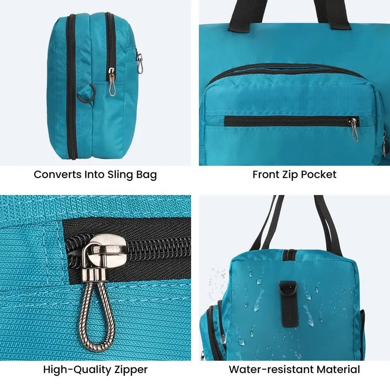 Convertible Travel Duffle Bag - Stylish & Spacious | Adjustable Strap | 25L | Turquoise Blue