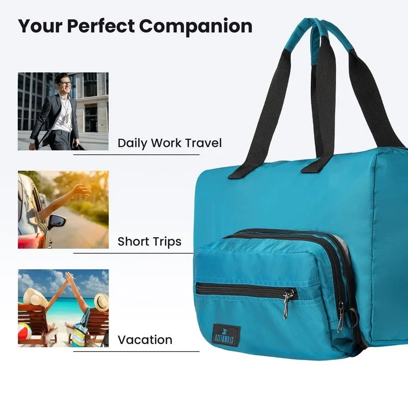 Convertible Travel Duffle Bag - Stylish & Spacious | Adjustable Strap | 25L | Turquoise Blue