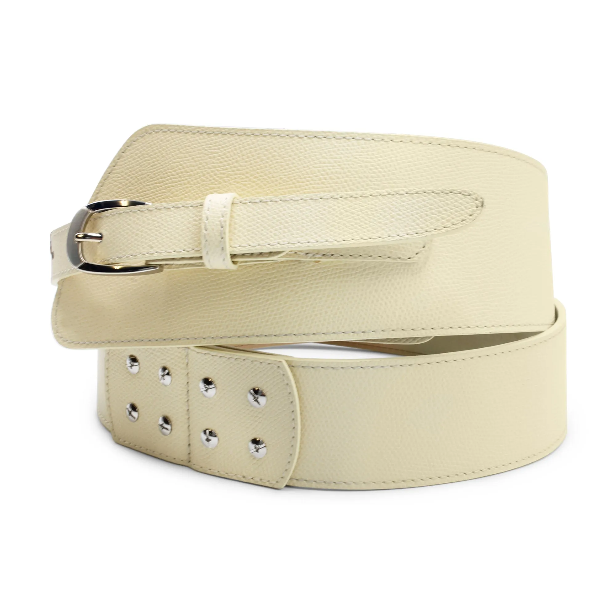 Cream Fonda Wide Asymmetric Belt