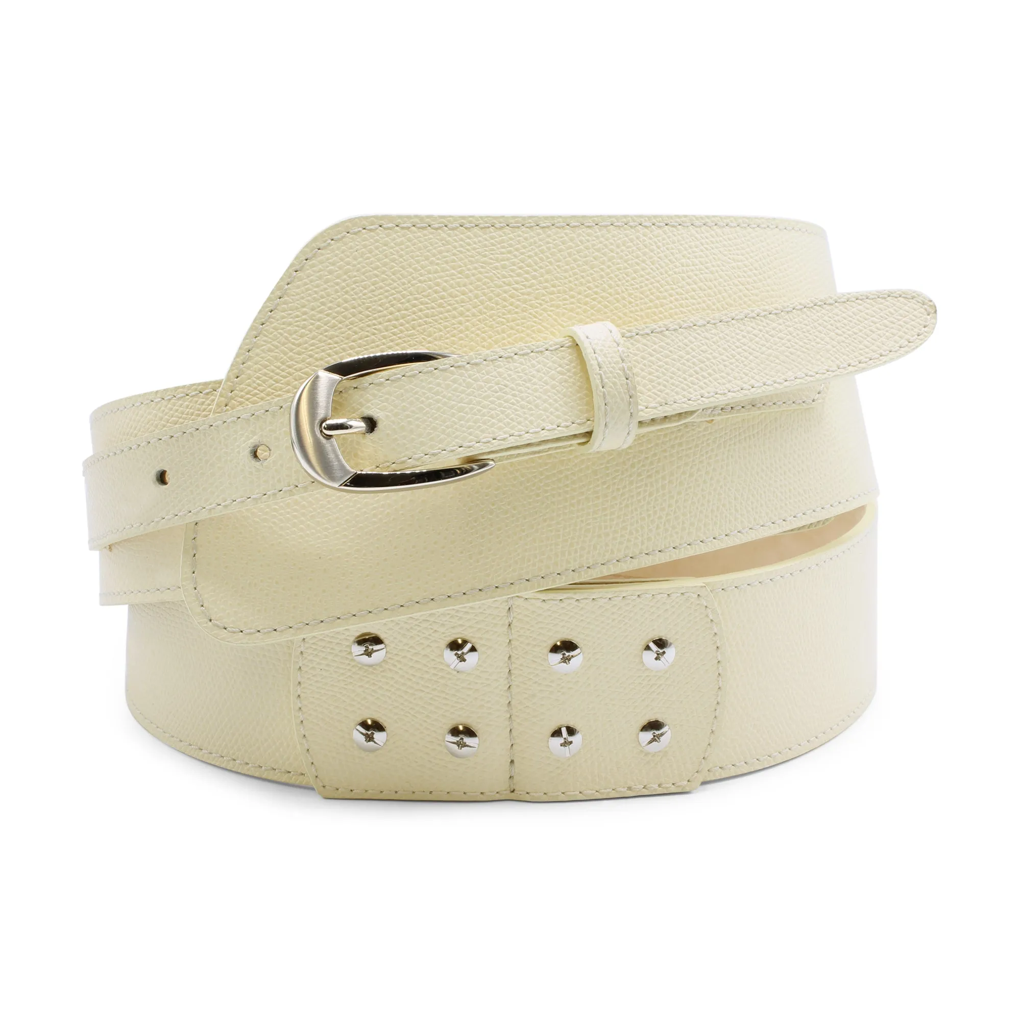 Cream Fonda Wide Asymmetric Belt