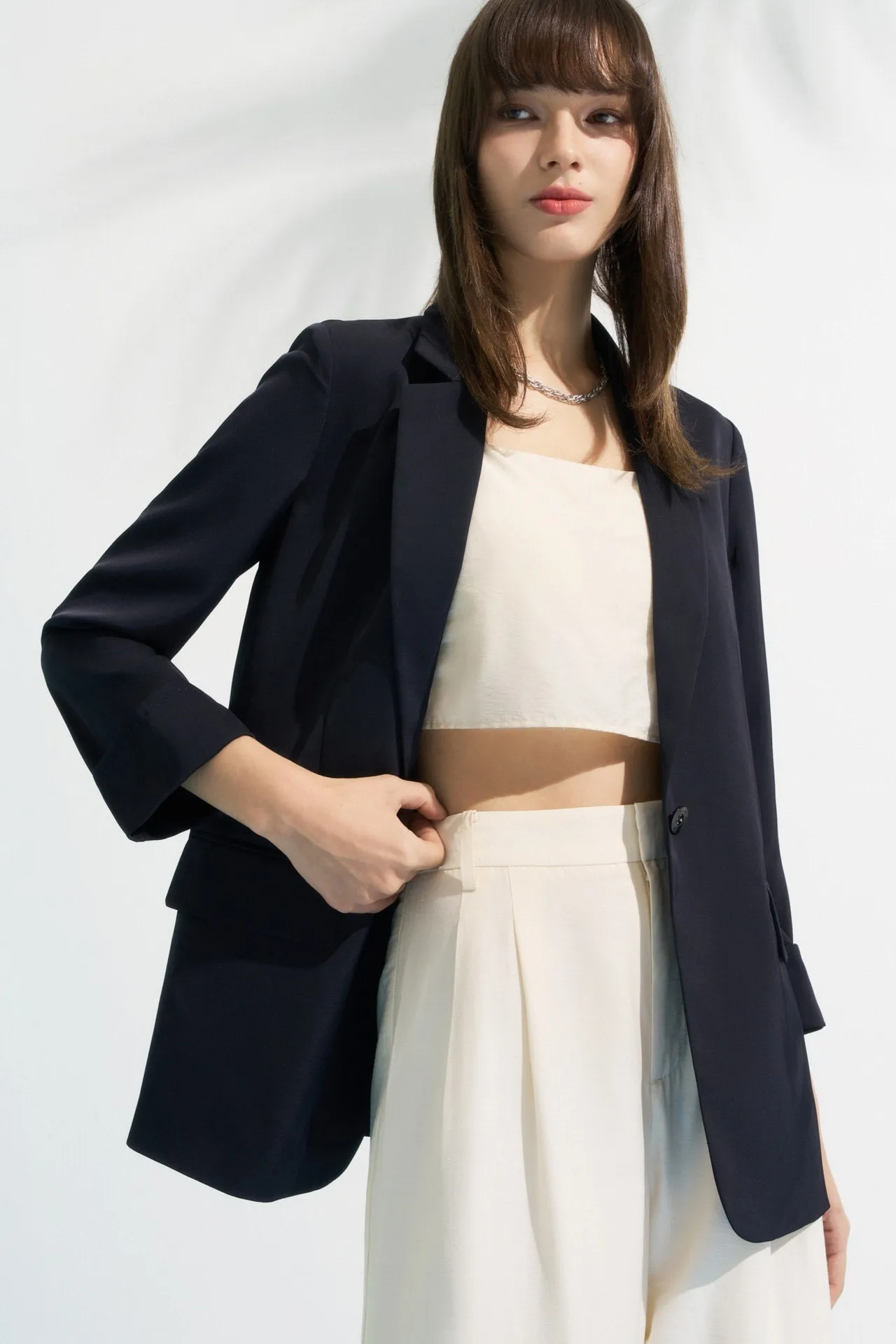 Cropped Sleeve Blazer