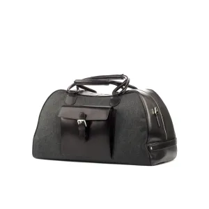 DapperFam Luxe Men's Travel Duffle in Flannel Dark Grey Flannel