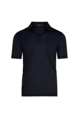 David August Mercerized Cotton Polo Navy