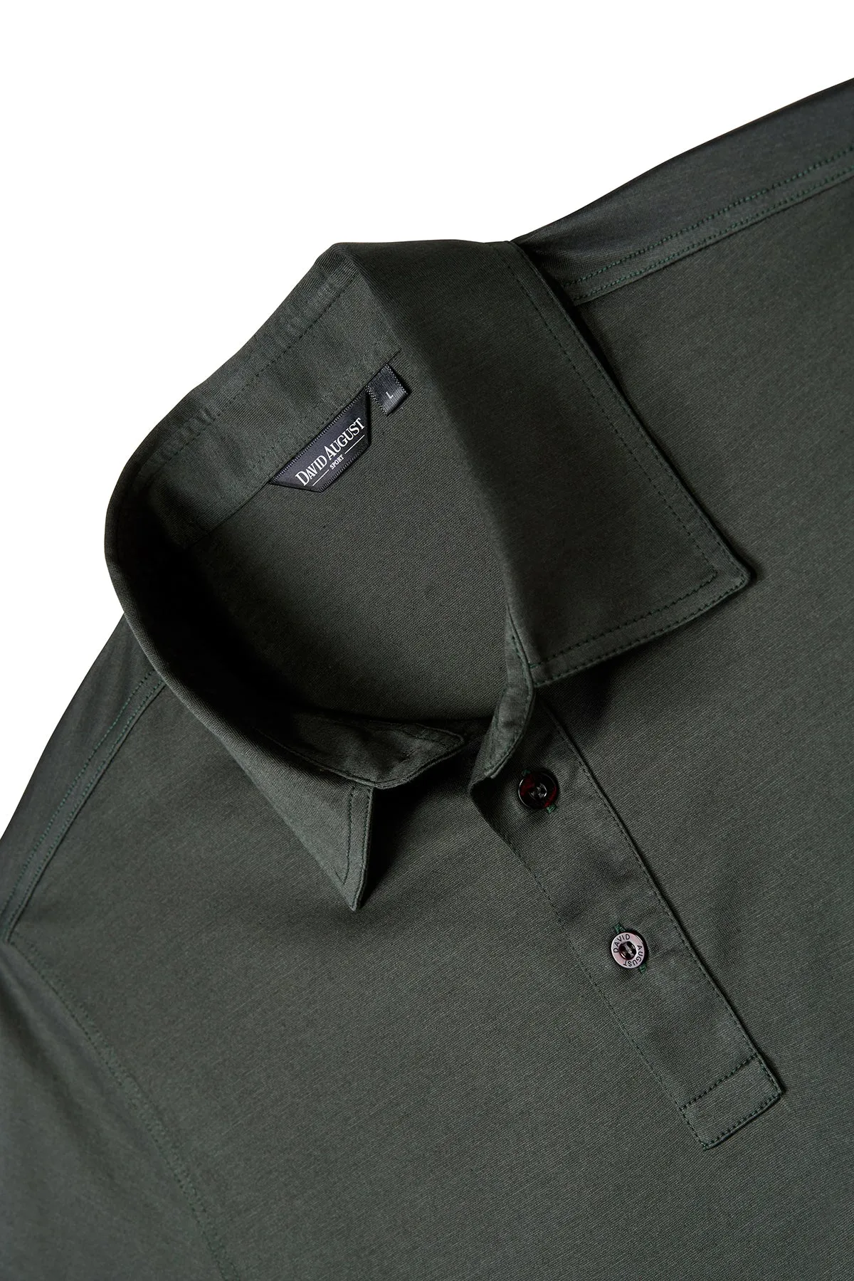 David August Mercerized Cotton Polo Olive