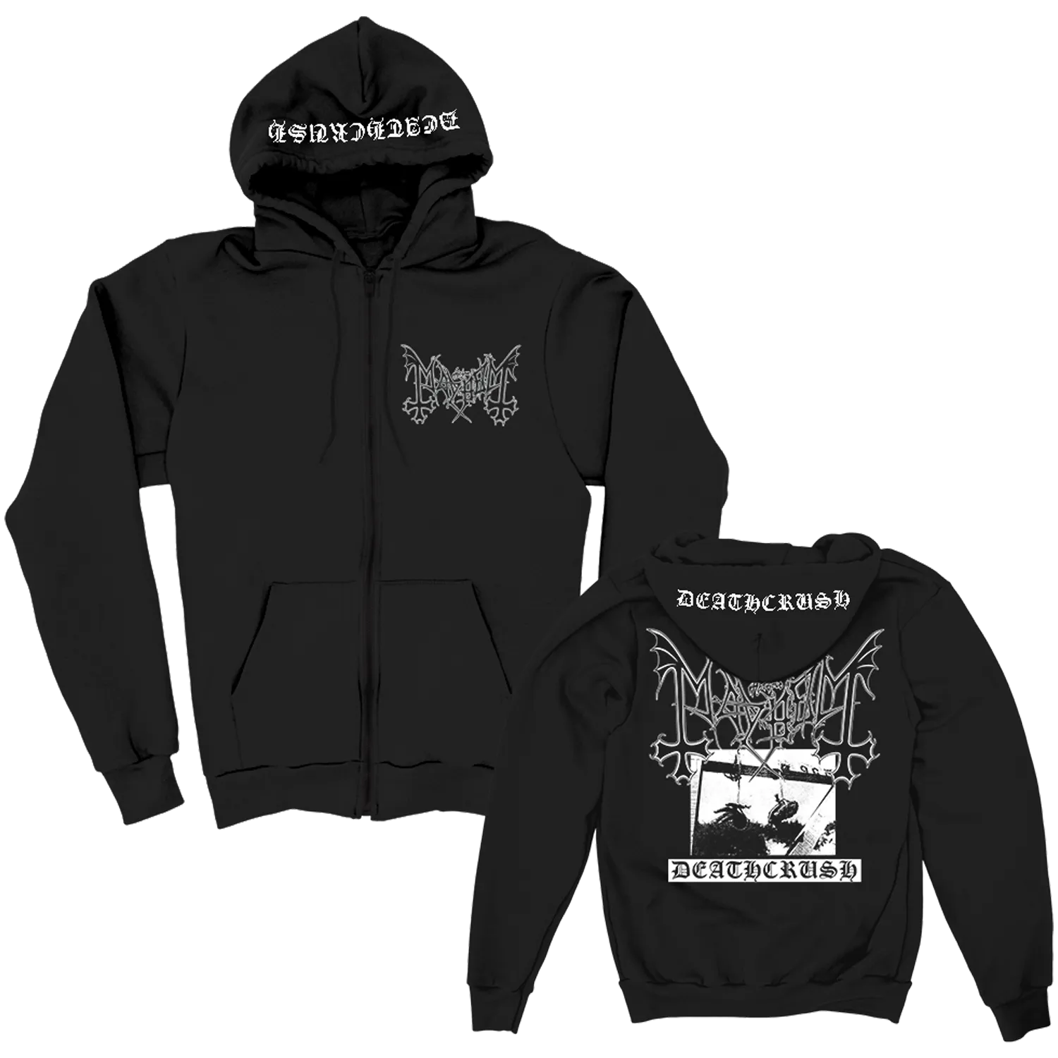 Deathcrush Zip Up Hoodie (Black)