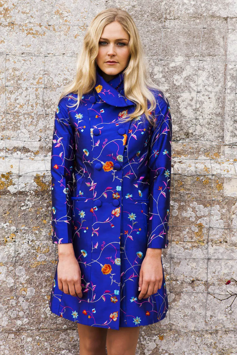 Delphine Coat in African Cobalt