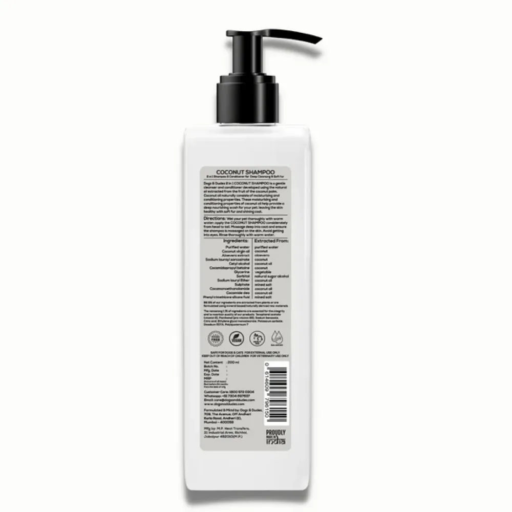 DOGZ & DUDEZ Coconut Shampoo for Dogs and Cats (Limited Shelf Life)