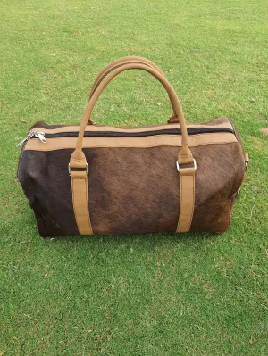 Exotic Cowhide Travel Duffle Bag