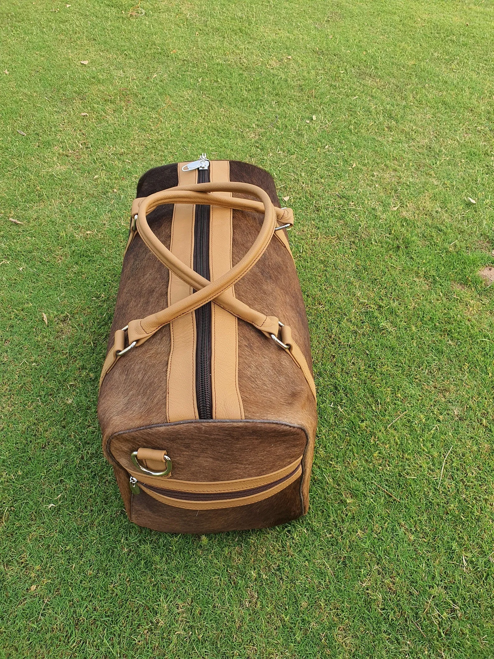 Exotic Cowhide Travel Duffle Bag