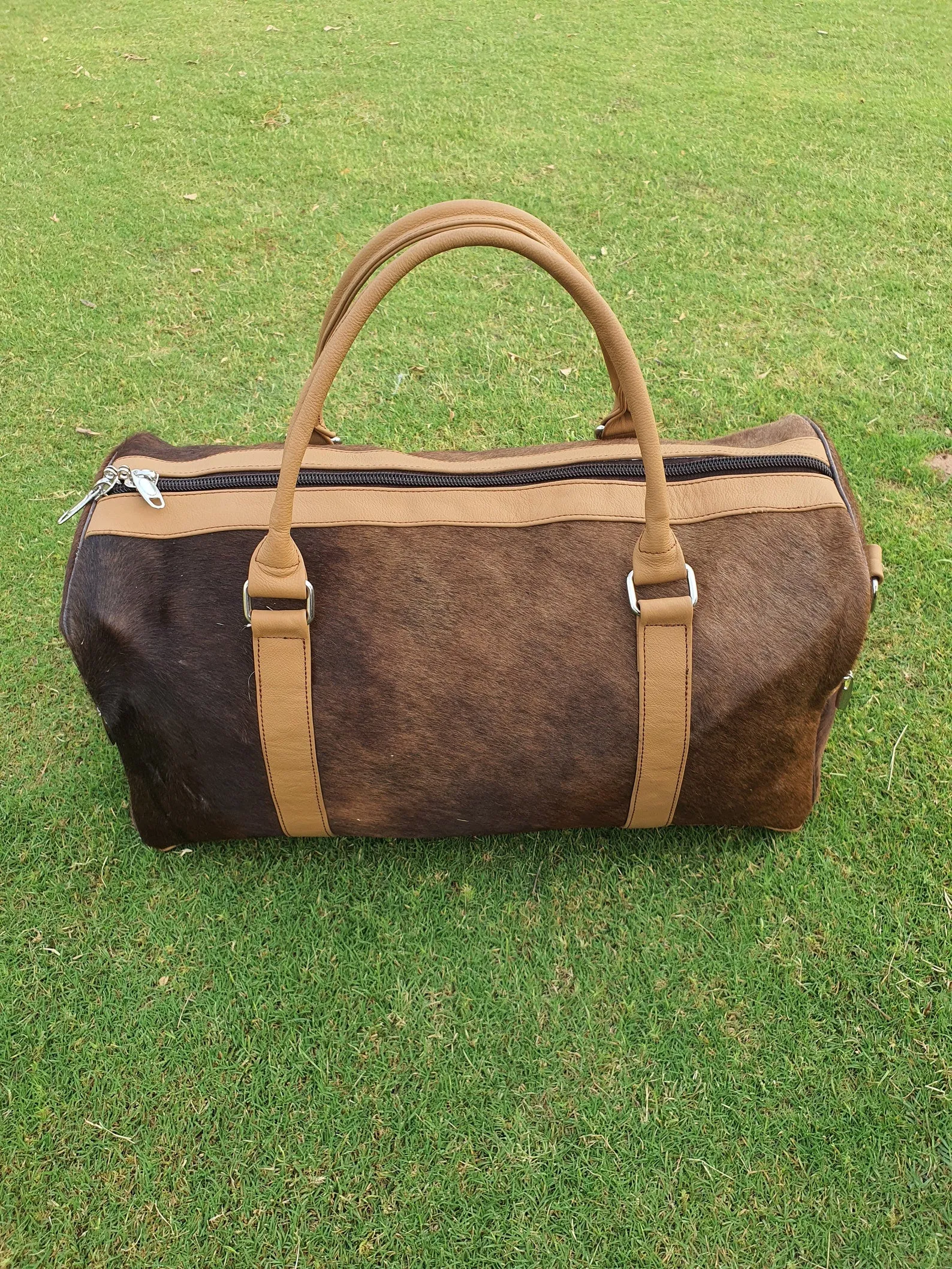 Exotic Cowhide Travel Duffle Bag