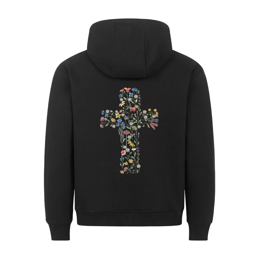 Flower Cross Hoodie BackPrint