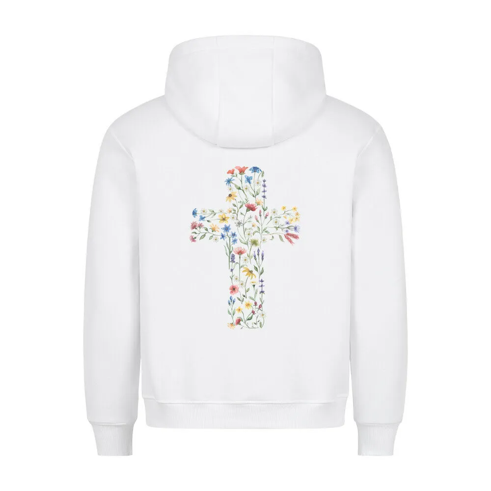 Flower Cross Hoodie BackPrint