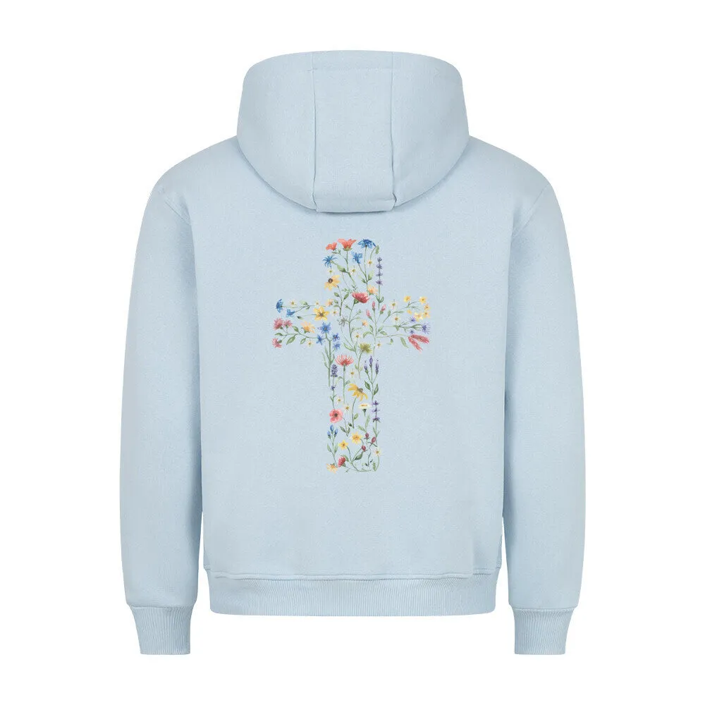 Flower Cross Hoodie BackPrint