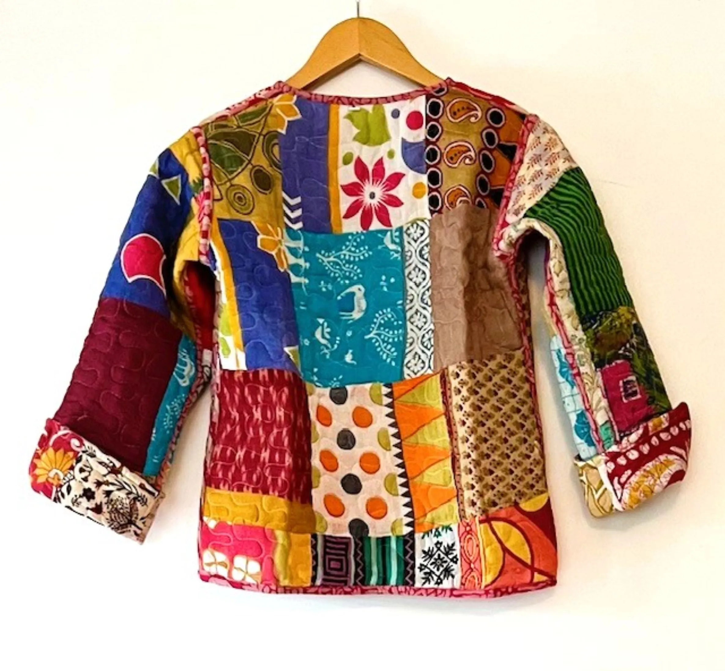 Fully Reversible Cotton Quilted Patchwork Jacket is Uplifting