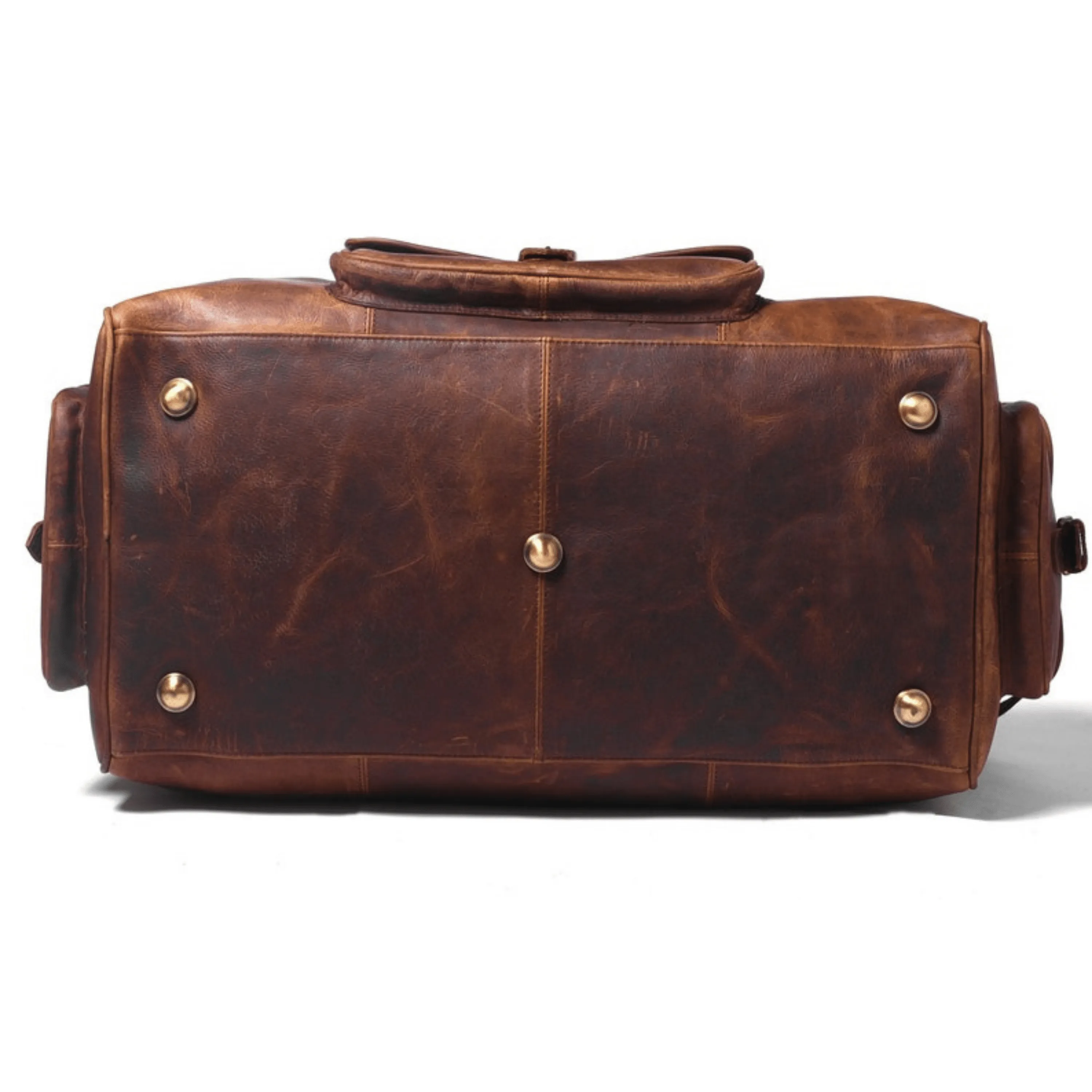 Genuine Leather Brown Travel Duffle Bag