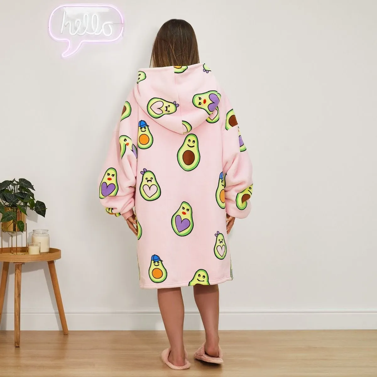 Giant Thick Fluffy Prosecco Hoodie Blanket | Christmas Blanket | Avocado Xmas Gift