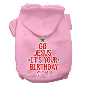 Go Jesus Screen Print Dog Hoodie Light Pink Xs (8)